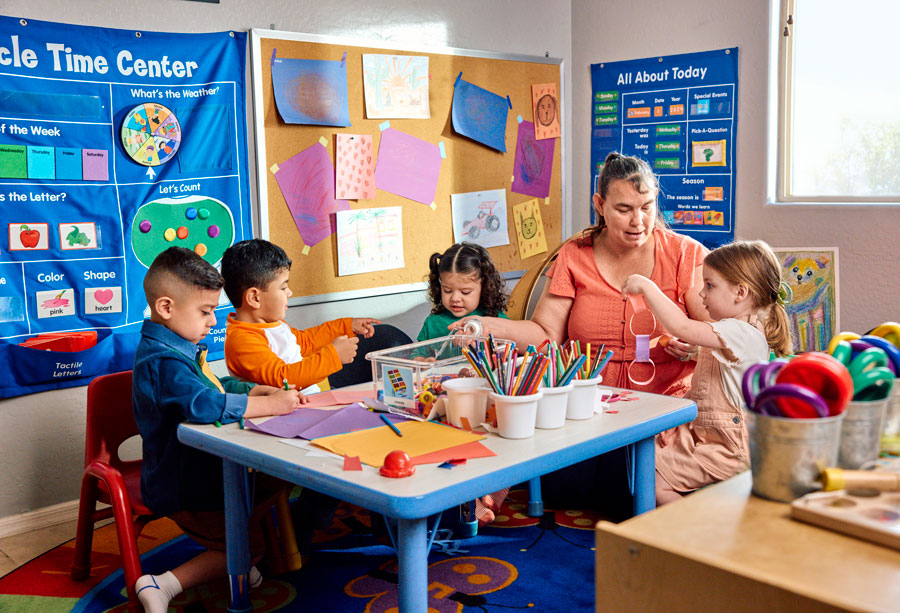 Children playing in Class